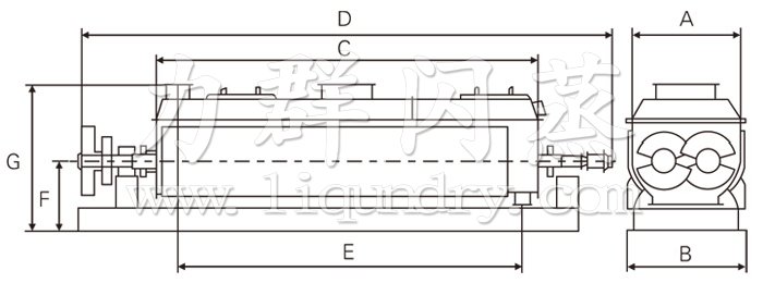 空心槳葉幹燥機結構示（shì）意圖